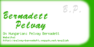 bernadett pelvay business card